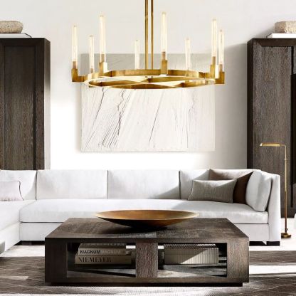 Cannele Glass Round Chandelier 72''-Fullstarlighting
