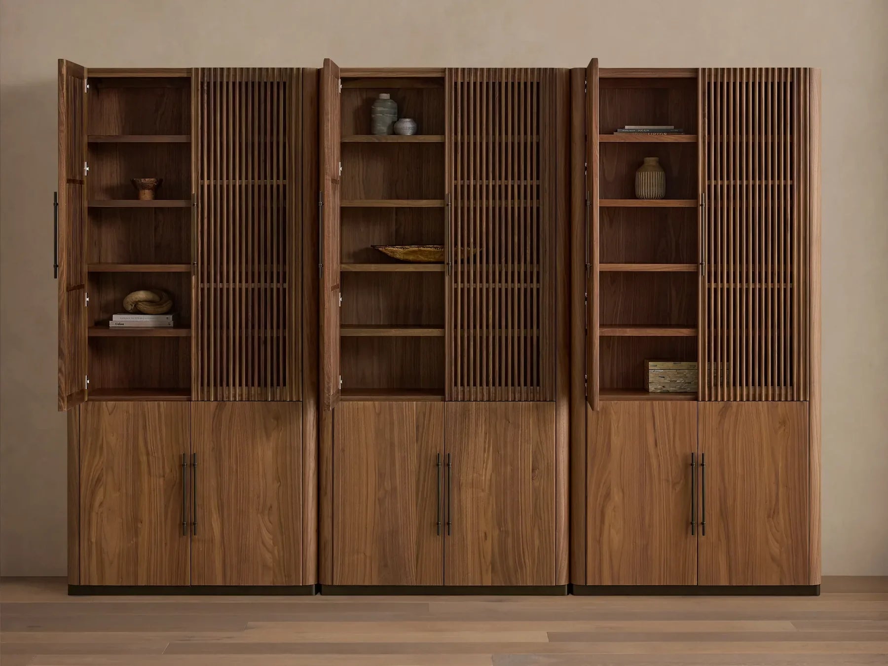 Piermont Modular Reeded Cabinet for Media Storage