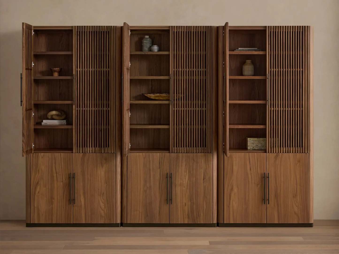 Piermont Modular Reeded Cabinet for Media Storage-Fullstarlighting