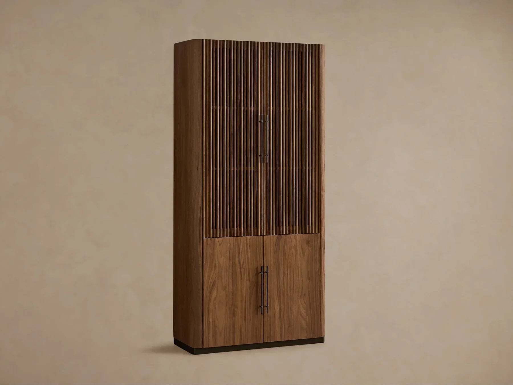 Piermont Modular Reeded Cabinet for Media Storage, Modern Fluted TV Stand & Storage Console
