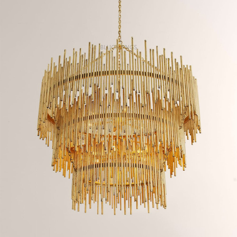 Prertcia Three Tiered Round Chandelier 35"-Fullstarlighting