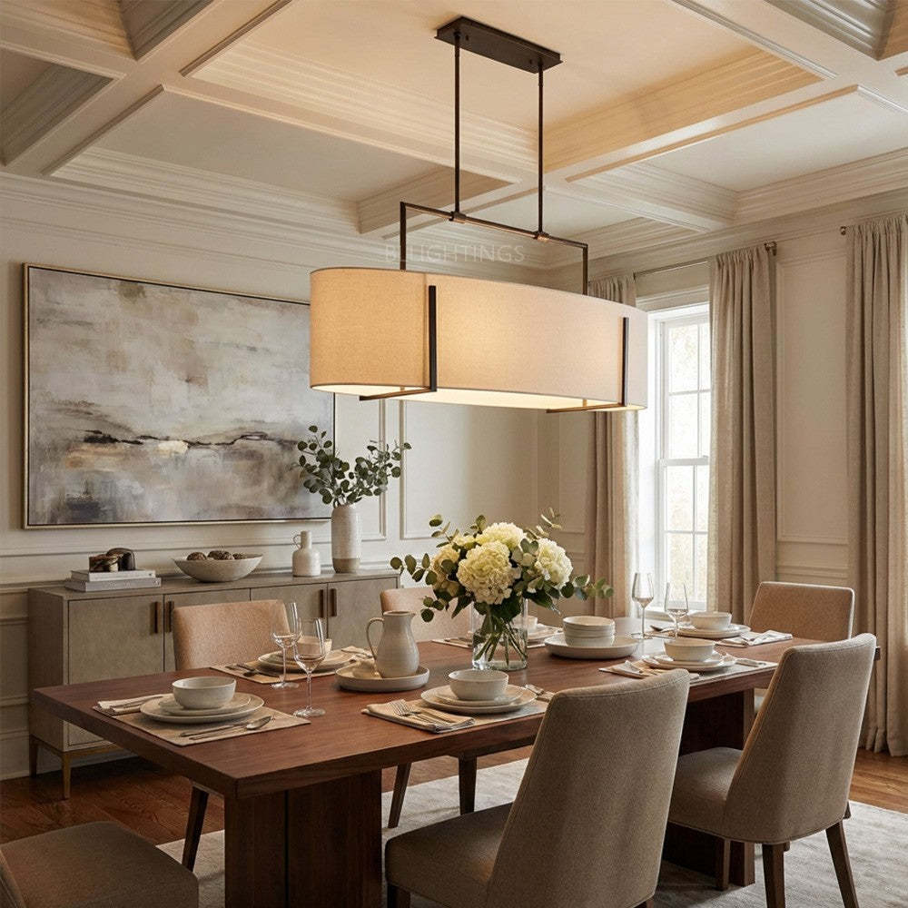 Primo Fabric Linear Chandelier-Fullstarlighting
