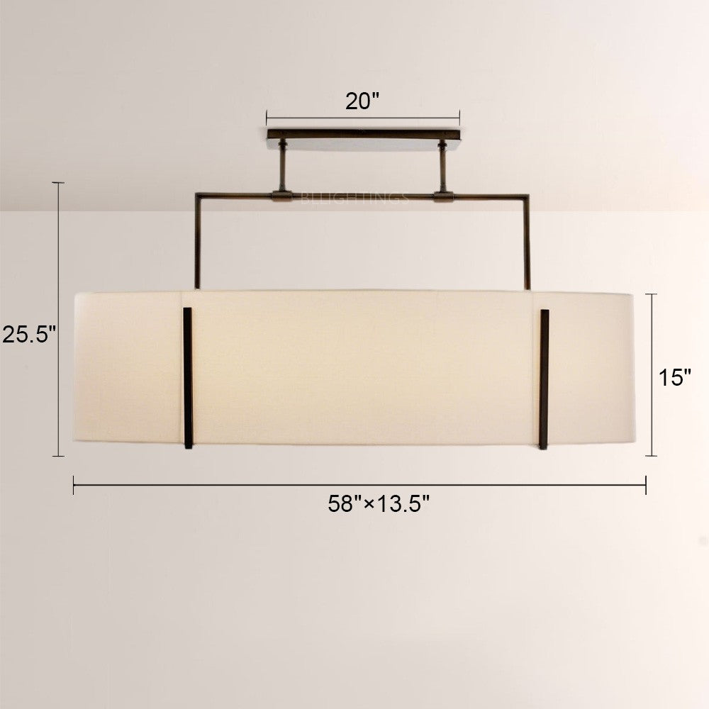 Primo Fabric Linear Chandelier-Fullstarlighting