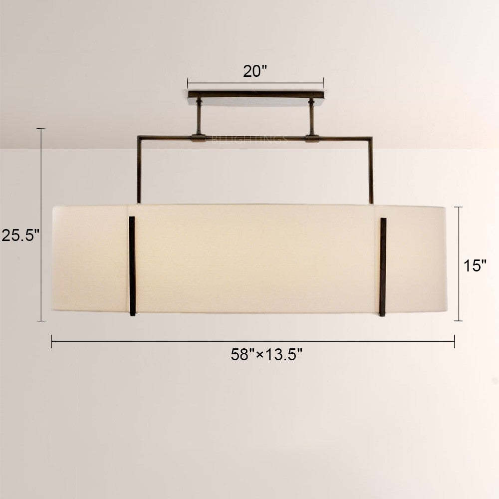 Primo Fabric Linear Chandelier-Fullstarlighting