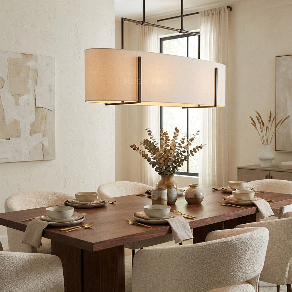 Primo Fabric Linear Chandelier-Fullstarlighting
