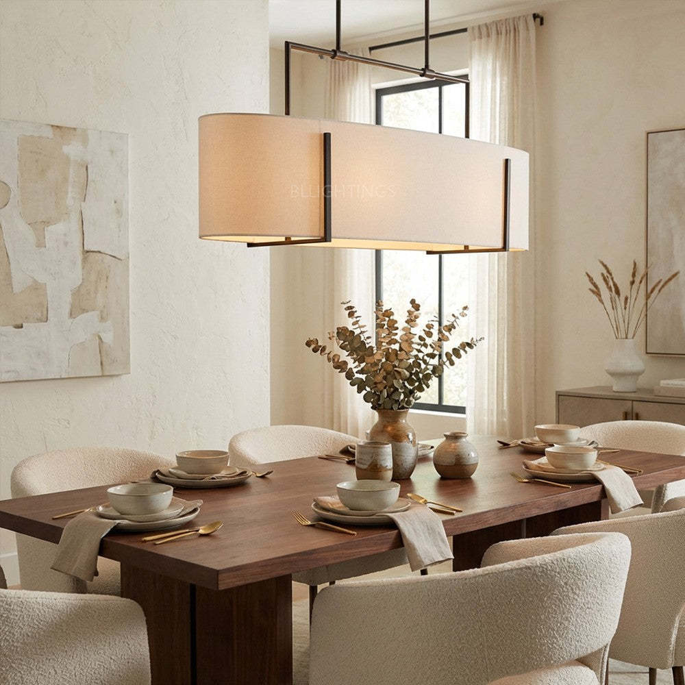 Primo Fabric Linear Chandelier-Fullstarlighting