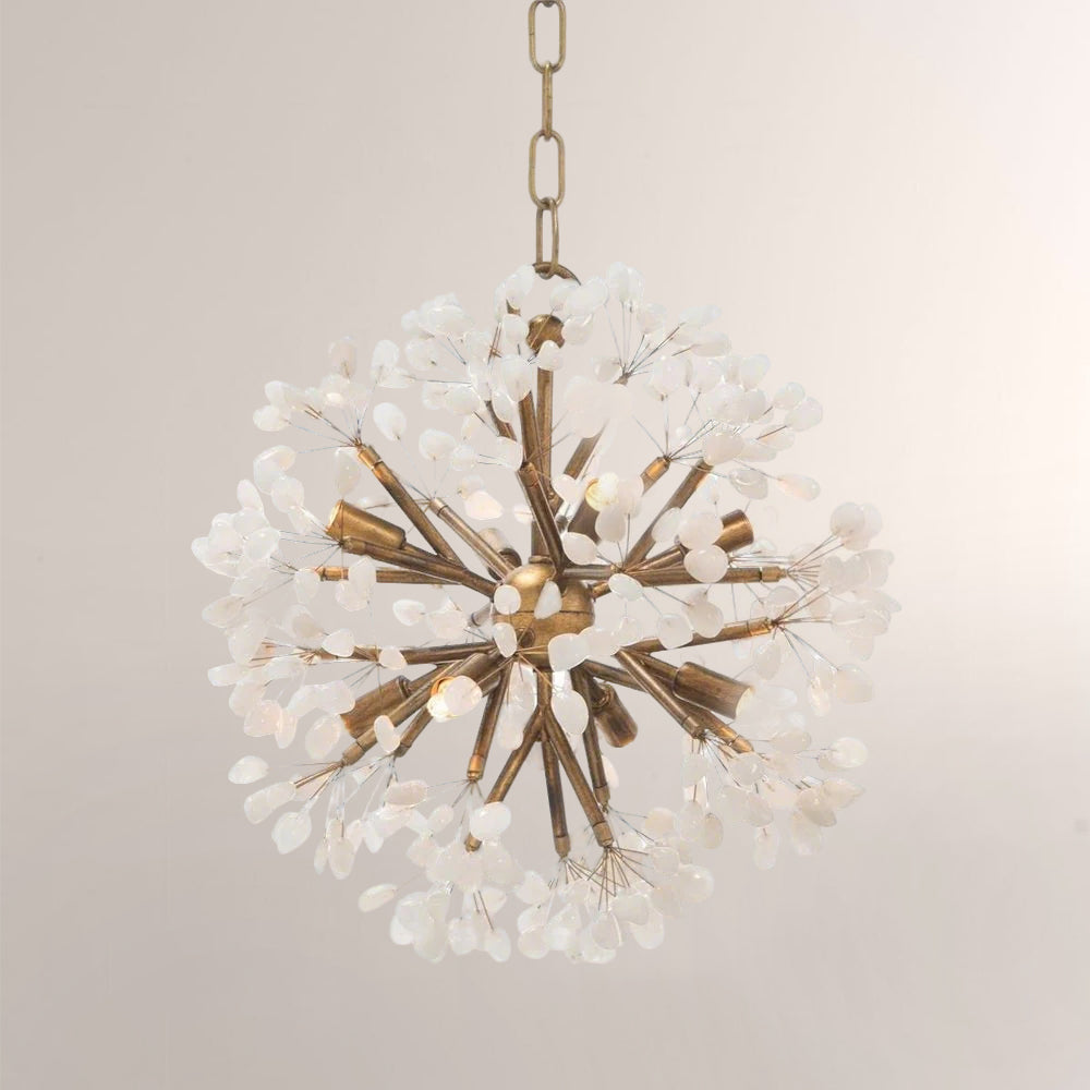 Quartz Crystal Spherical Eight-Light Chandelier-Fullstarlighting