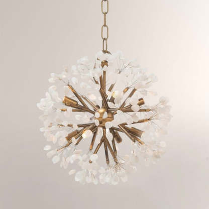 Quartz Crystal Spherical Eight-Light Chandelier-Fullstarlighting