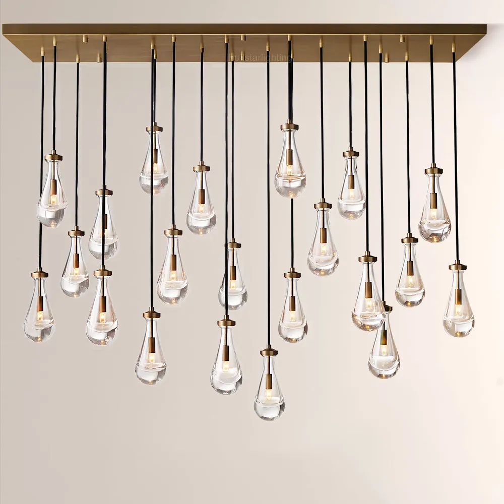 Raindrops Rectangular Chandelier 72"