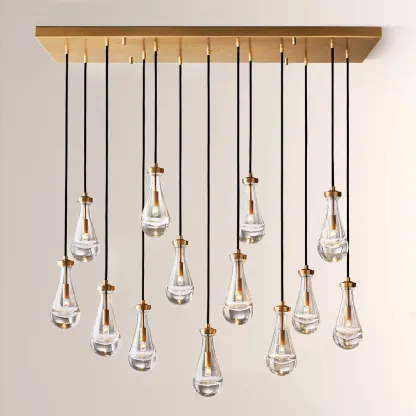 Raindrops Rectangular Chandelier 54"