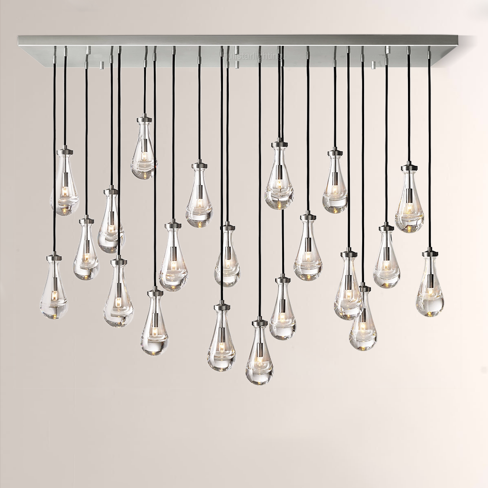 Raindrops Rectangular Chandelier 72"