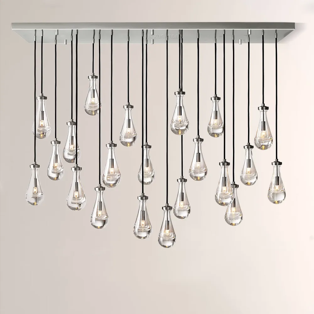 Raindrops Rectangular Chandelier 72"