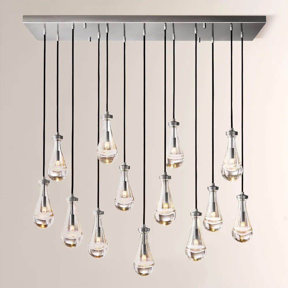 Raindrops Rectangular Chandelier 54"