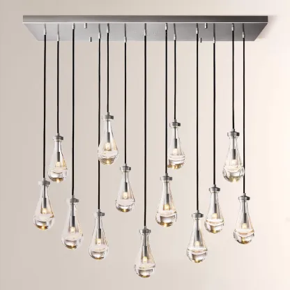 Raindrops Rectangular Chandelier 54"