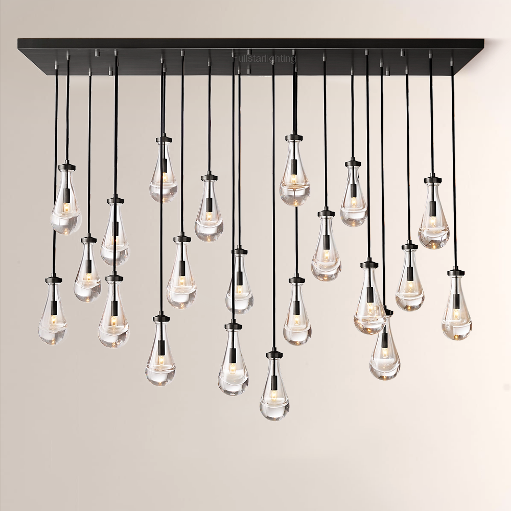 Raindrops Rectangular Chandelier 72"