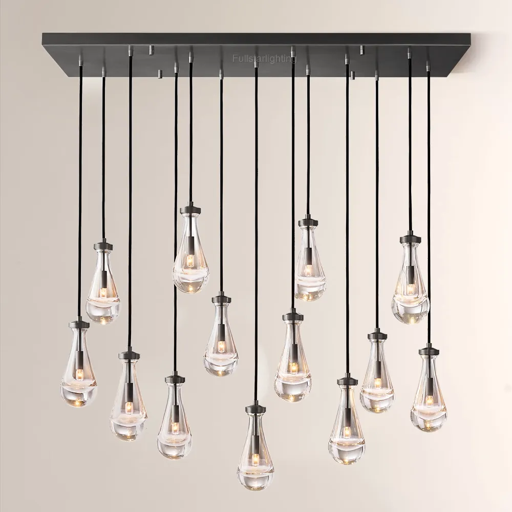 Raindrops Rectangular Chandelier 54"
