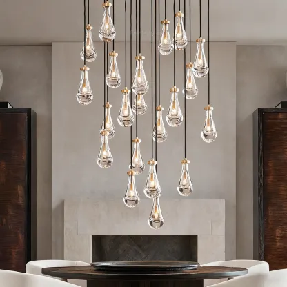 Raindrops Rectangular Chandelier 54"-Fullstarlighting