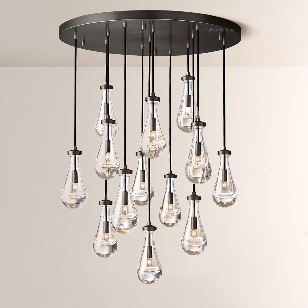 Raindrops Round Chandelier 36"-Fullstarlighting