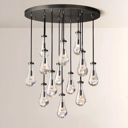 Raindrops Round Chandelier 36"-Fullstarlighting