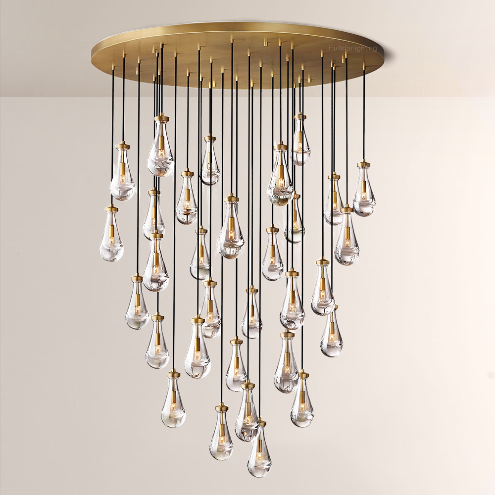 Raindrops Round Chandelier 60"-Fullstarlighting