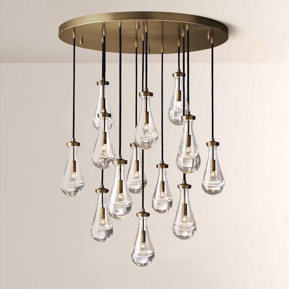 Raindrops Round Chandelier 36"-Fullstarlighting