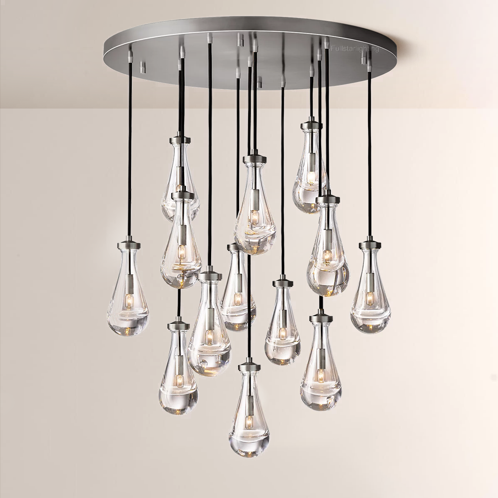 Raindrops Round Chandelier 36"-Fullstarlighting