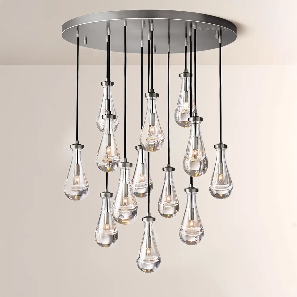 Raindrops Round Chandelier 36"-Fullstarlighting