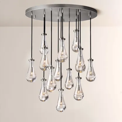 Raindrops Round Chandelier 36"-Fullstarlighting
