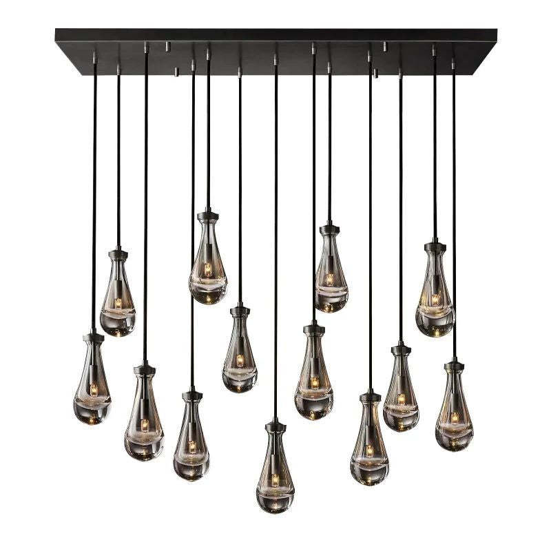 Raindrops Rectangular Chandelier 54"