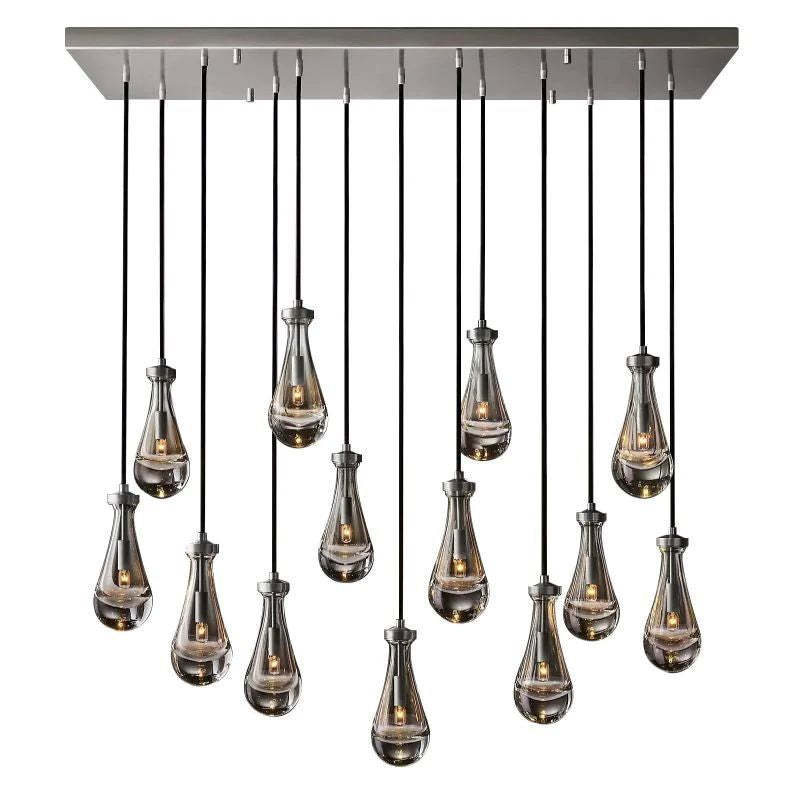 Raindrops Rectangular Chandelier 54"