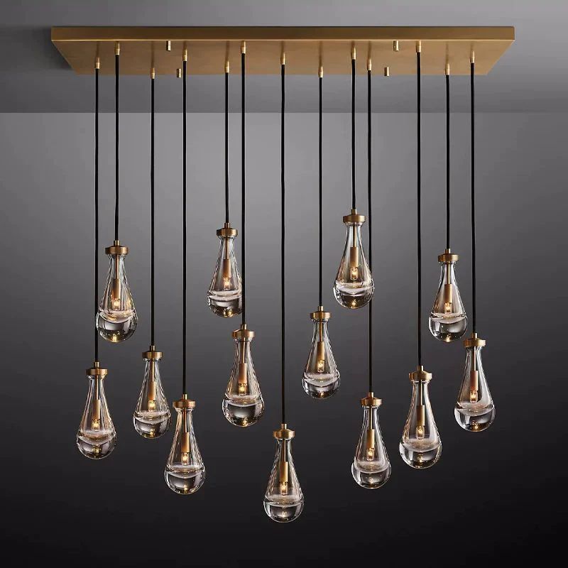Raindrops Rectangular Chandelier 54"