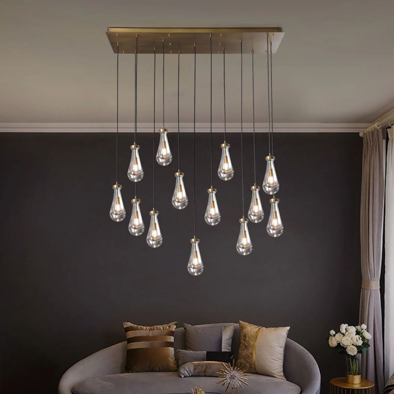 Raindrops Rectangular Chandelier 54"