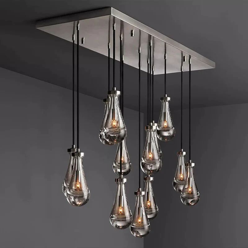 Raindrops Rectangular Chandelier 54"
