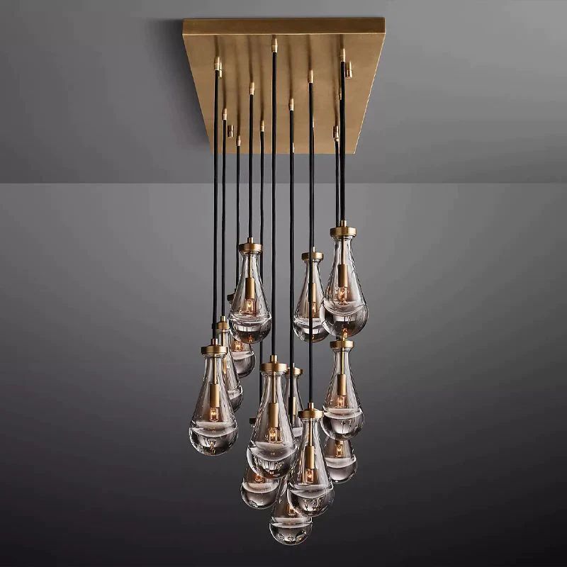 Raindrops Rectangular Chandelier 54"