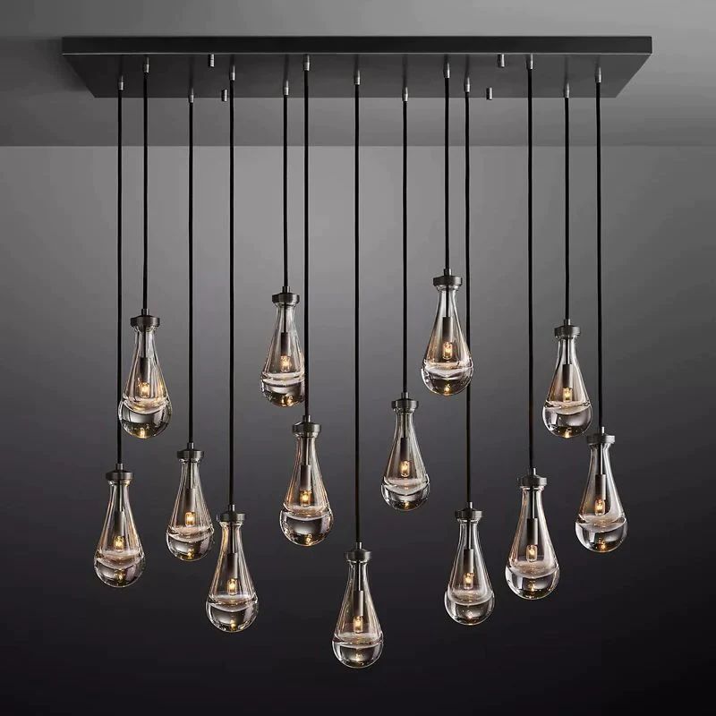 Raindrops Rectangular Chandelier 54"
