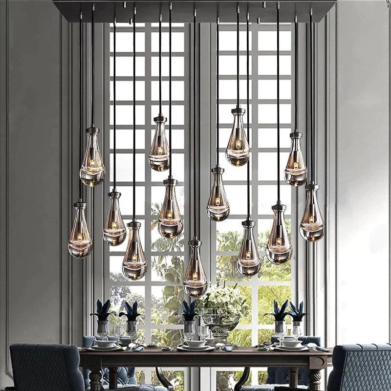 Raindrops Rectangular Chandelier 54"