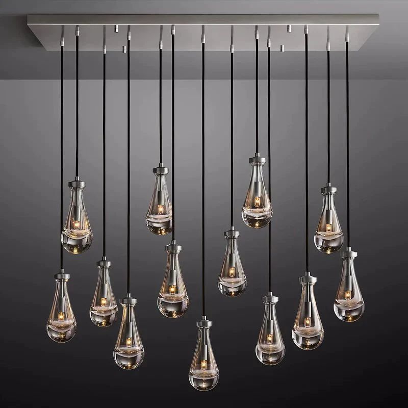 Raindrops Rectangular Chandelier 54"