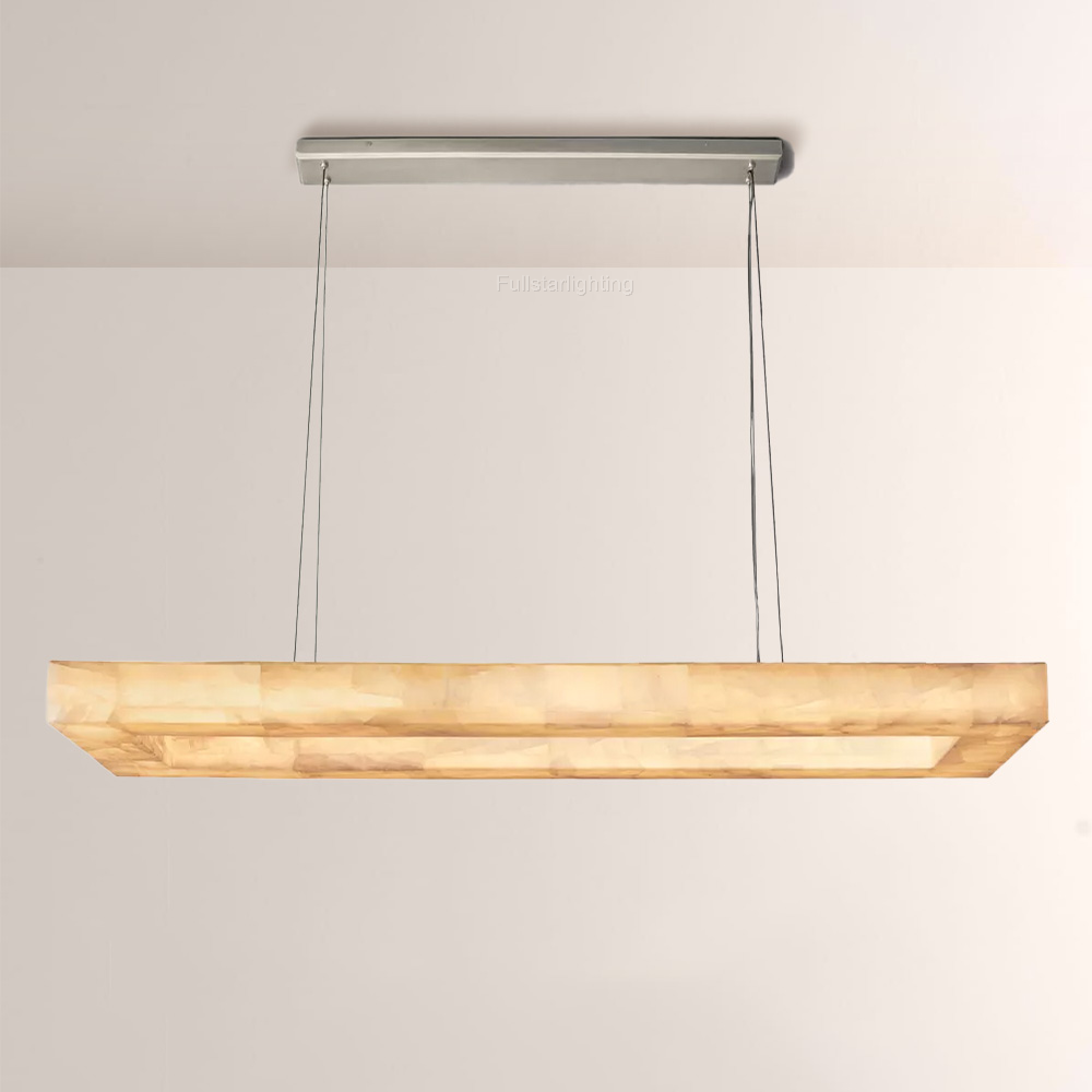 Erater Rectangular Calcite Chandelier 54"-Fullstarlighting