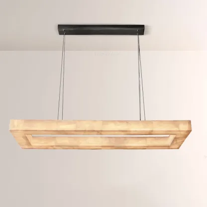 Erater Rectangular Calcite Chandelier 54"-Fullstarlighting