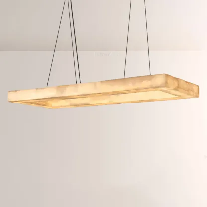 Erater Rectangular Calcite Chandelier 54"-Fullstarlighting