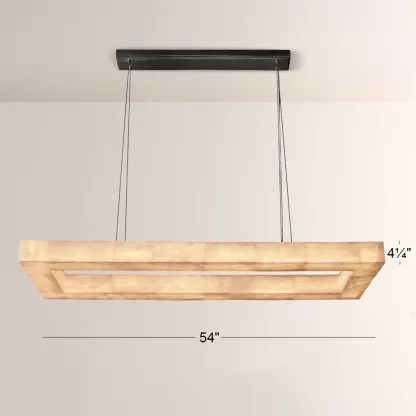 Erater Rectangular Calcite Chandelier 54"-Fullstarlighting