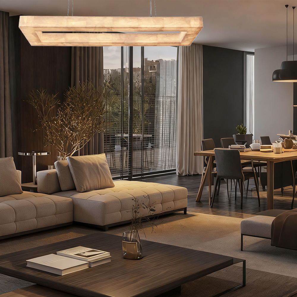 Erater Rectangular Calcite Chandelier 72"