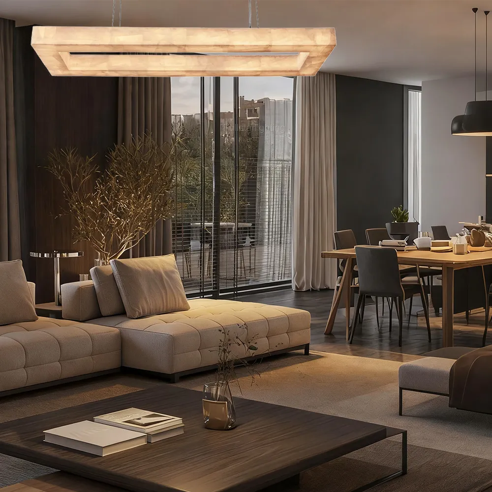 Erater Rectangular Calcite Chandelier 72"