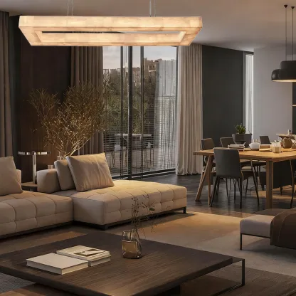 Erater Rectangular Calcite Chandelier 72"