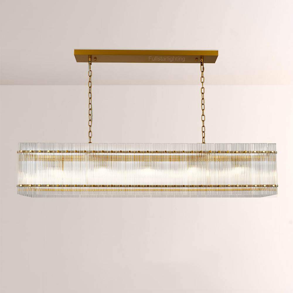 Mara Rectangular Chandelier 54''-Fullstarlighting