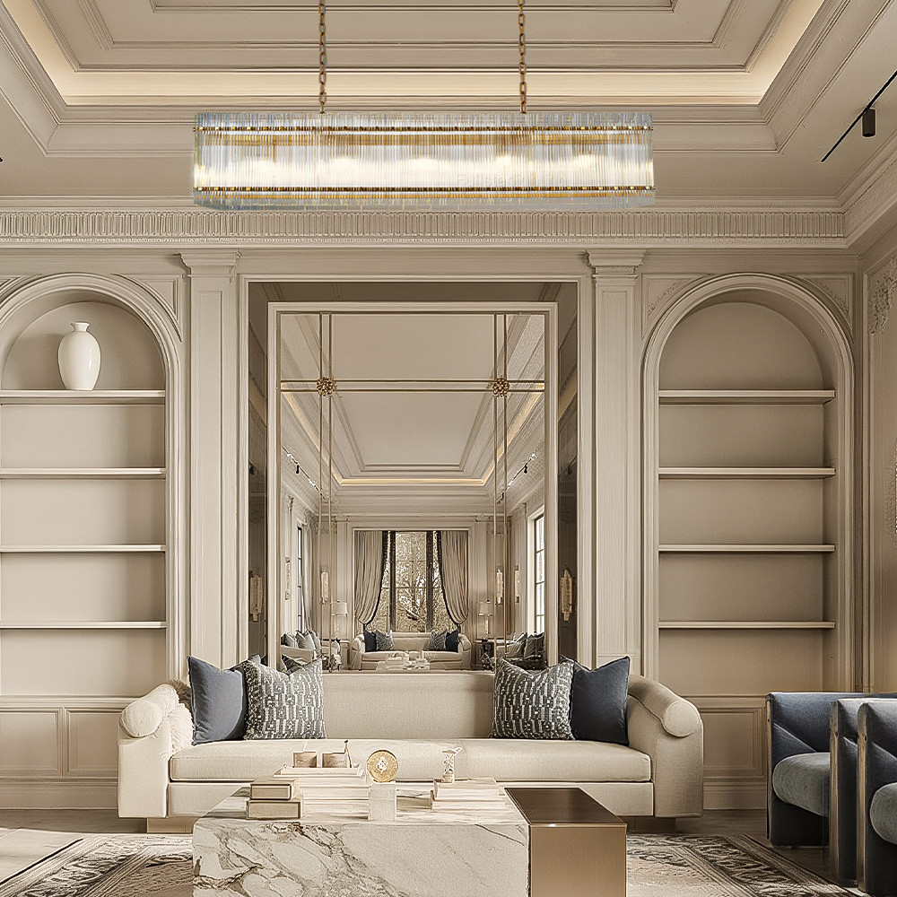 Mara Rectangular Chandelier 54''-Fullstarlighting