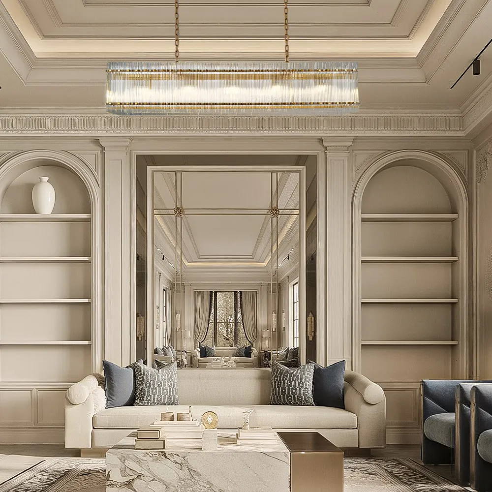 Mara Rectangular Chandelier 54''-Fullstarlighting