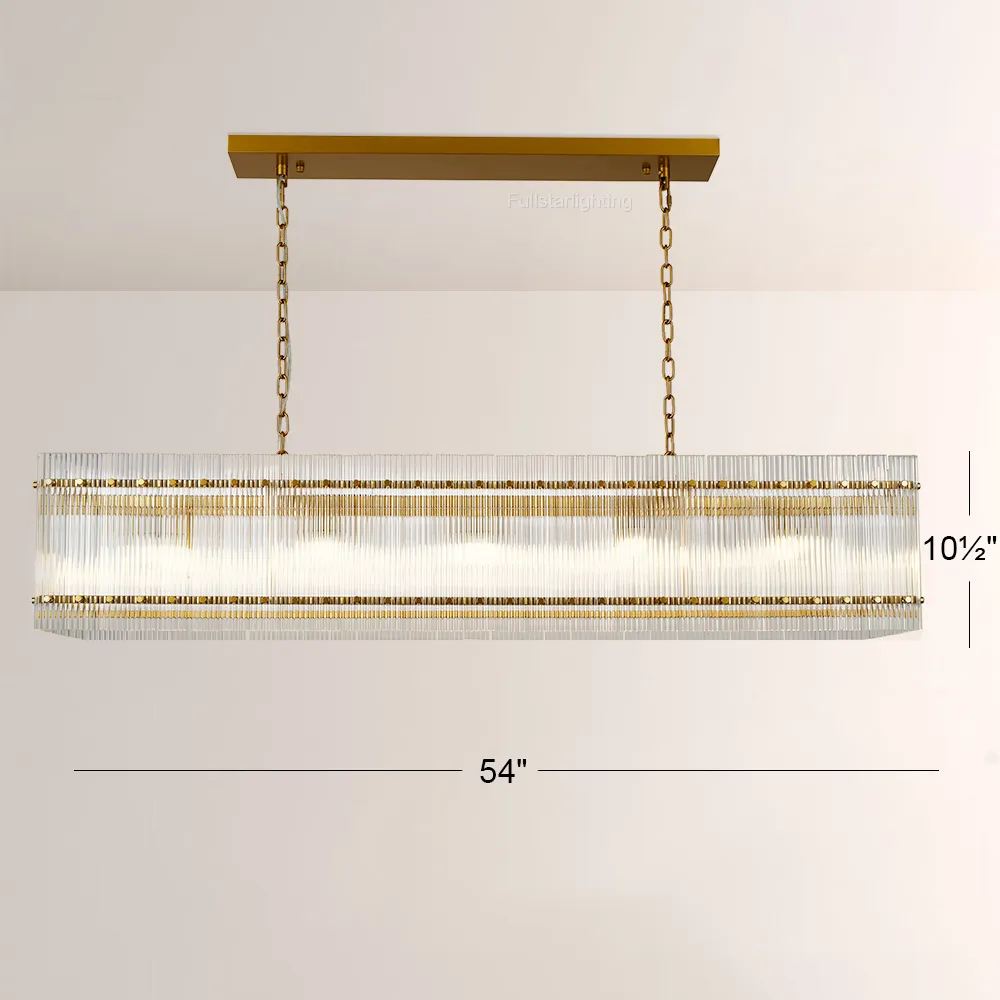 Mara Rectangular Chandelier 54''-Fullstarlighting