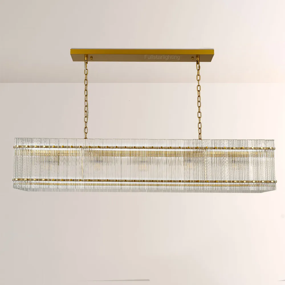 Mara Rectangular Chandelier 54''-Fullstarlighting