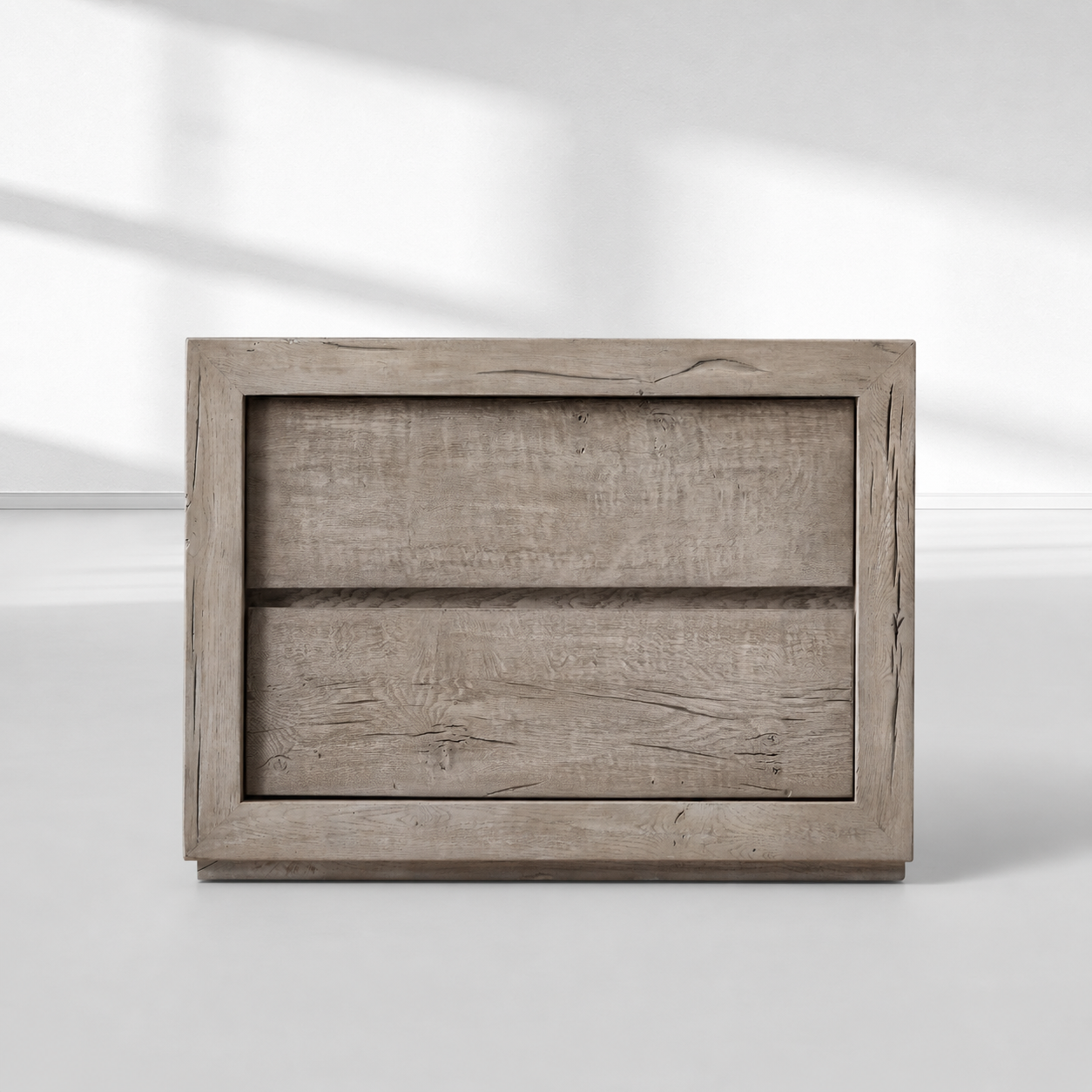 Oak 2-Drawer Nightstand